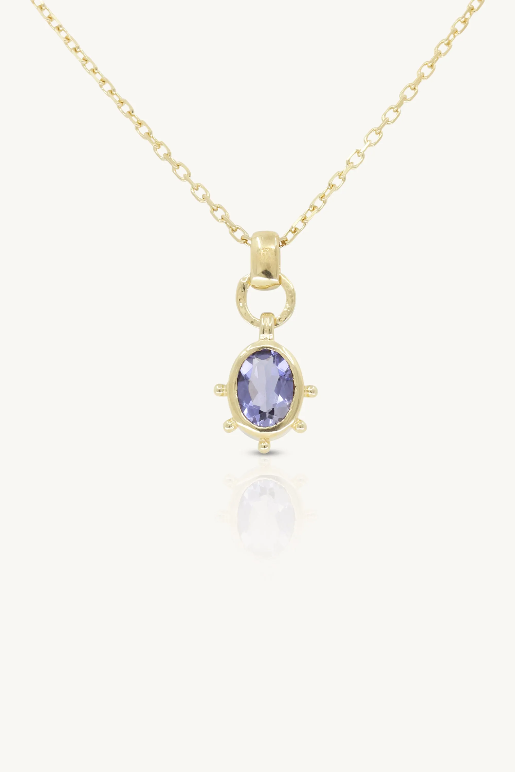 Gia Iolite Gold Necklace