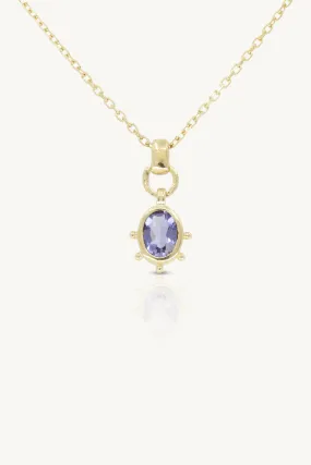 Gia Iolite Gold Necklace