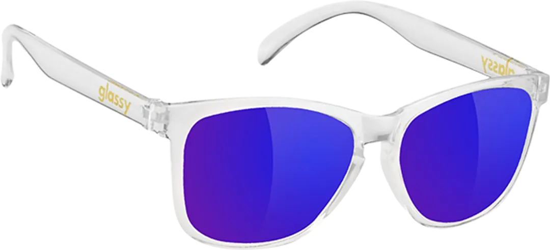 GLASSY DERIC CLEAR/BLU MIRROR SUNGLASSES