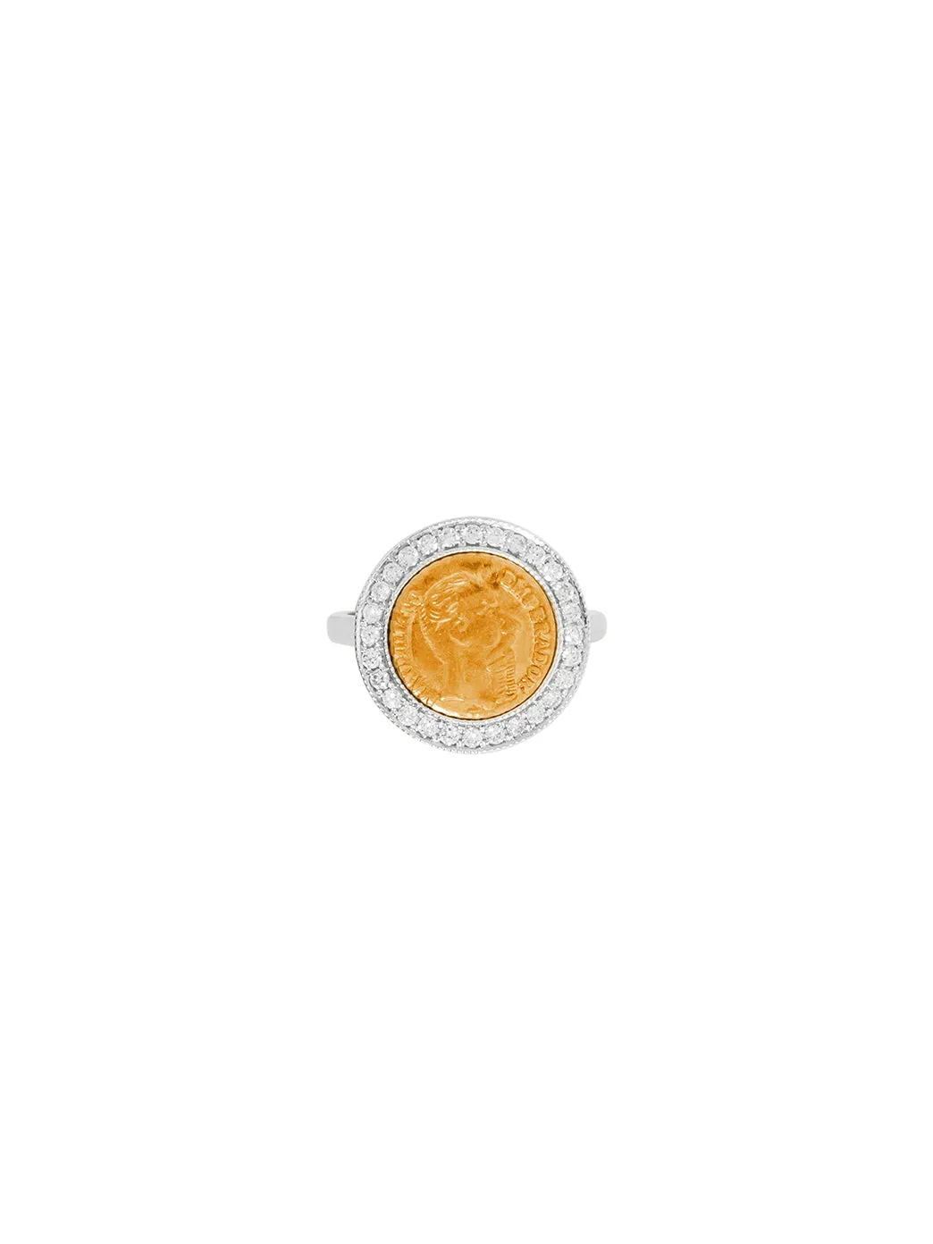 Gold Button Pinkie Ring