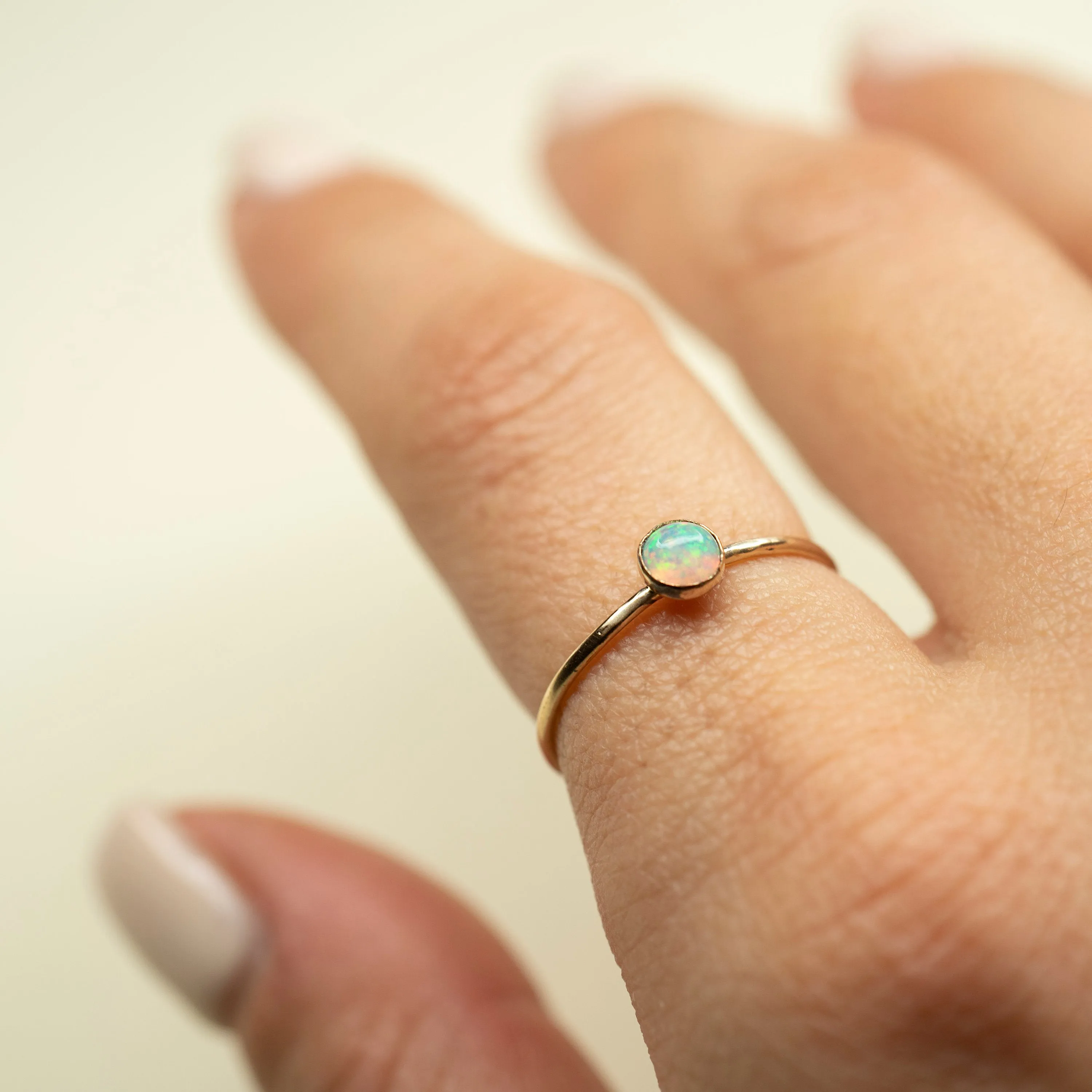 Gold Filled Little Natural Opal Ring