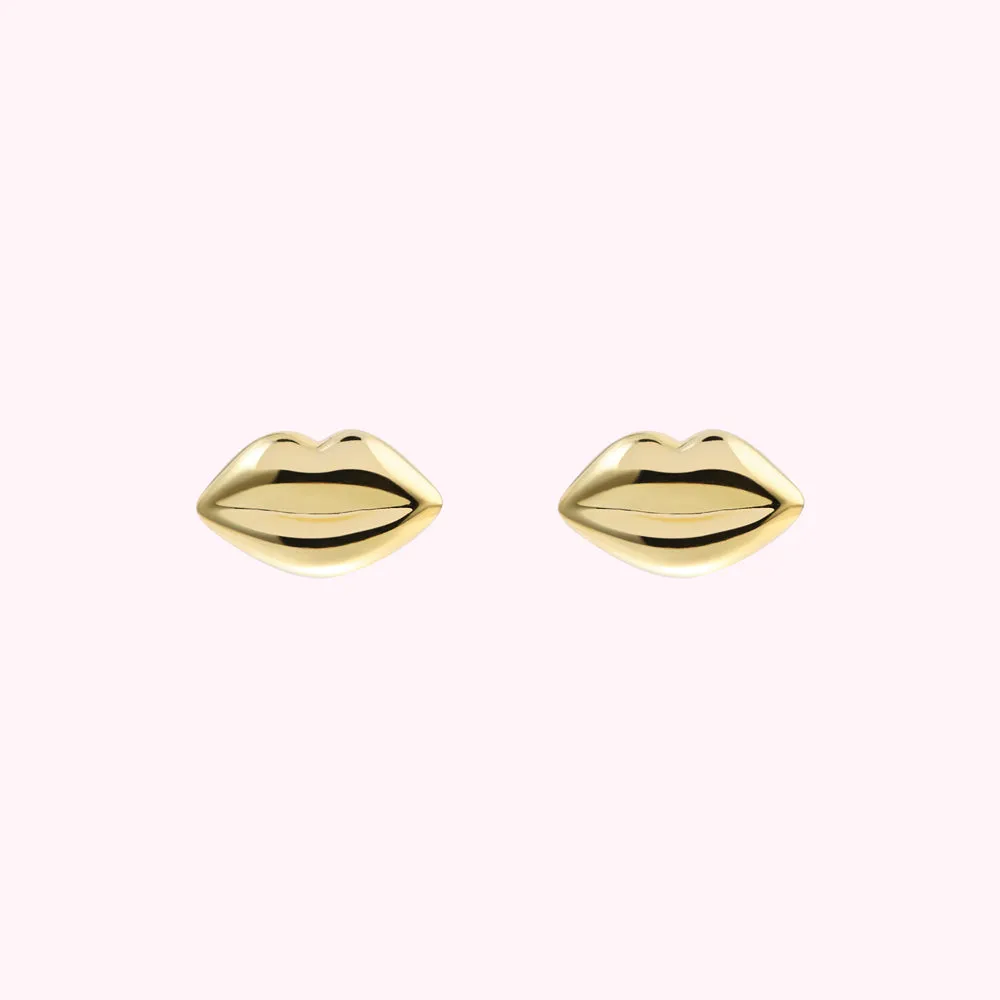 GOLD LUNA LIP STUD EARRING