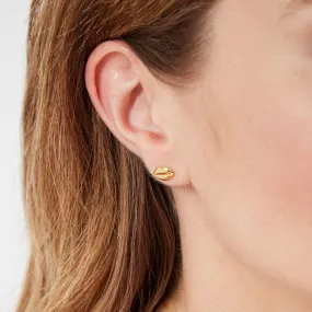 GOLD LUNA LIP STUD EARRING