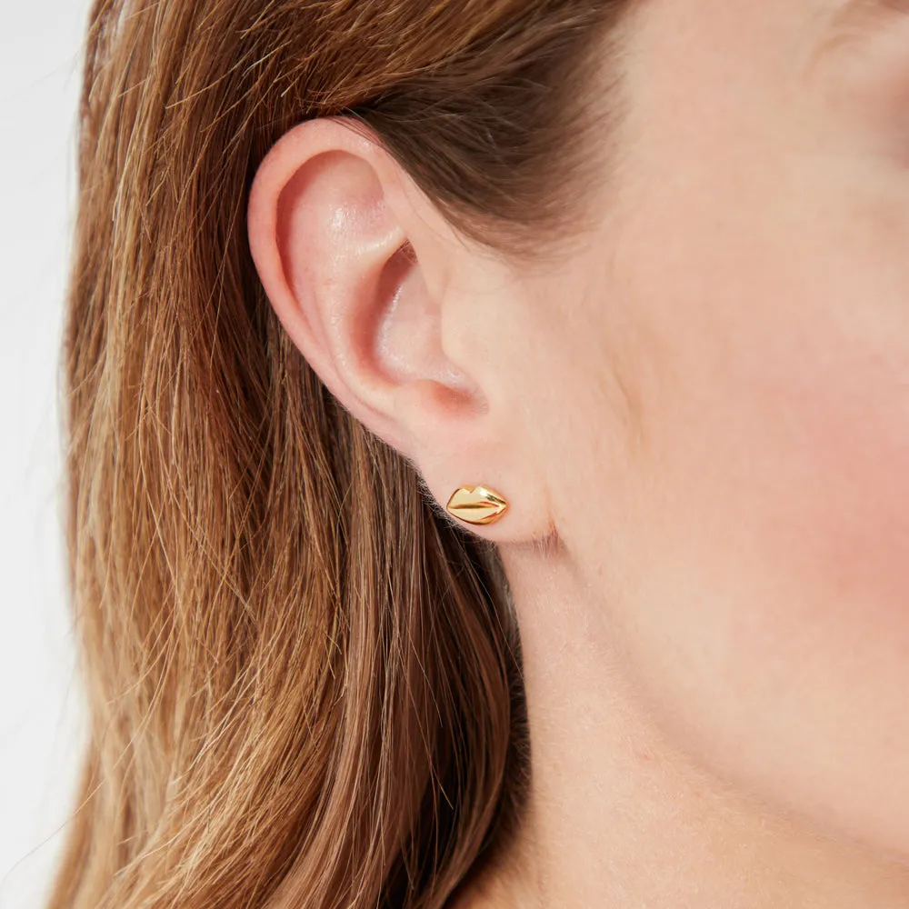 GOLD LUNA LIP STUD EARRING