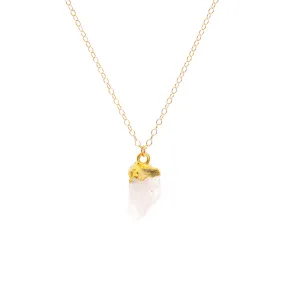 Gold Moonstone Raw Crystal Necklace