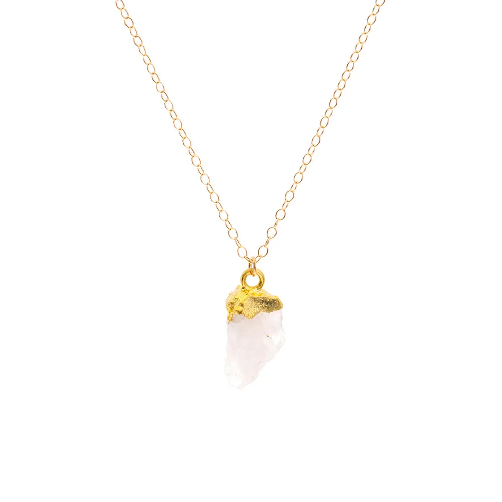 Gold Moonstone Raw Crystal Necklace