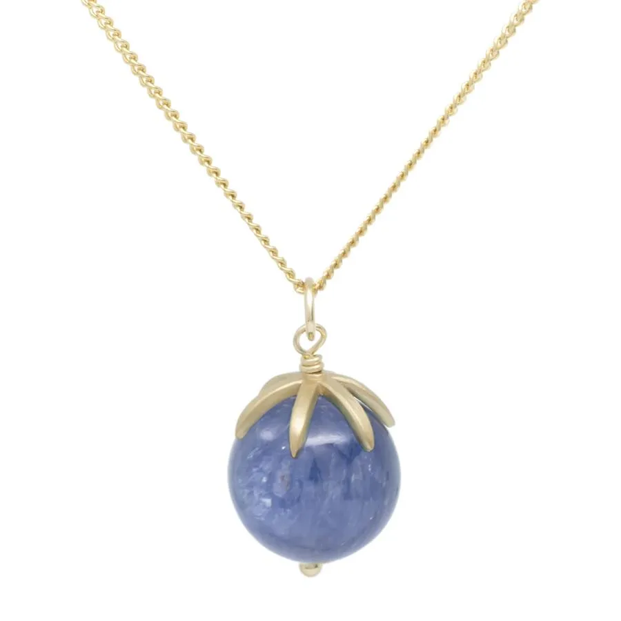 Gold Pendant Gemstone Sphere Necklace