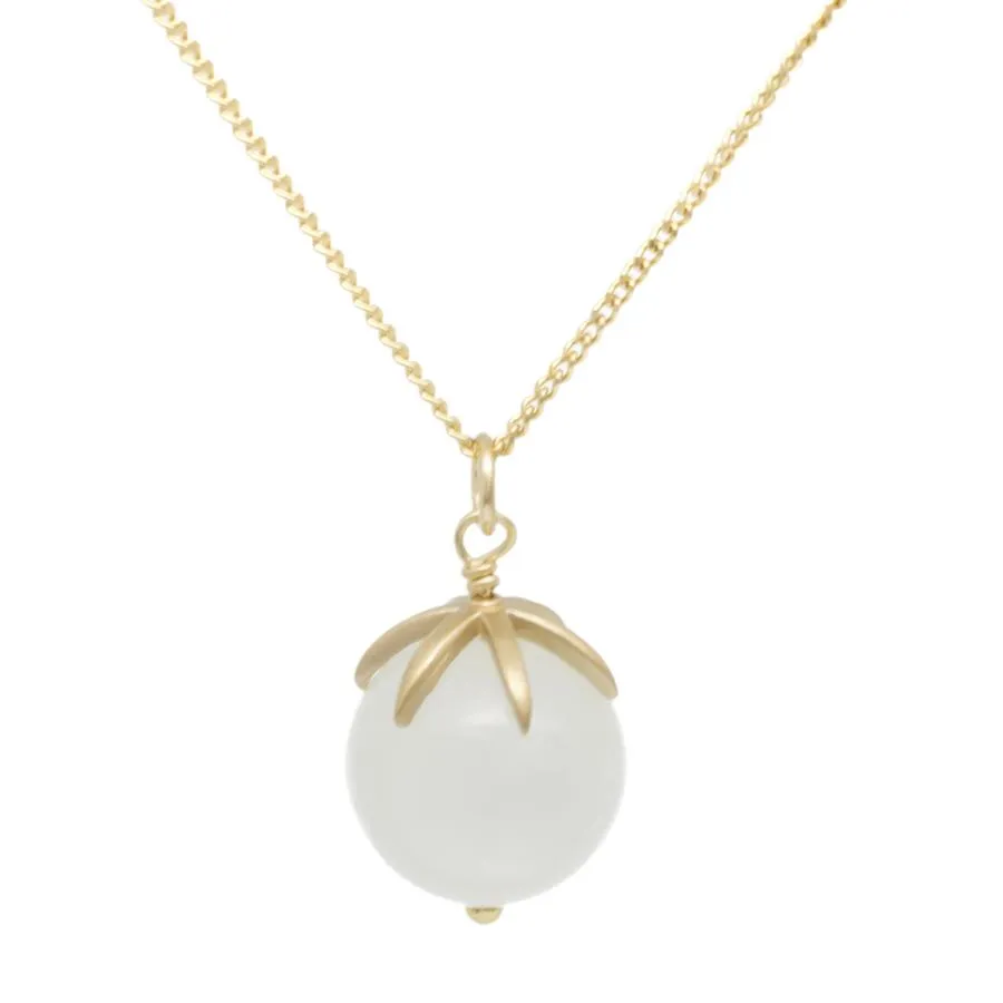 Gold Pendant Gemstone Sphere Necklace