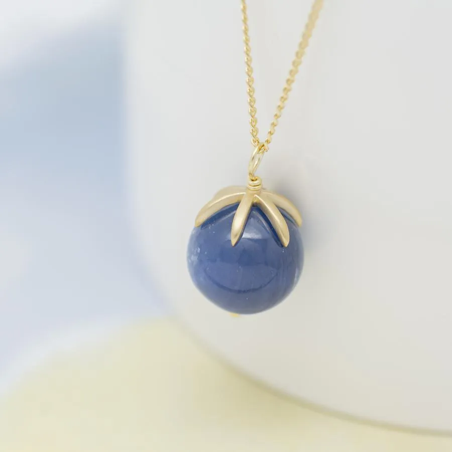 Gold Pendant Gemstone Sphere Necklace