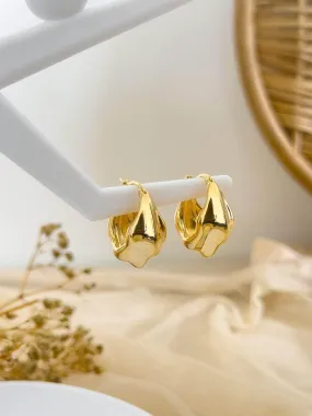 Gold Plated Handcrafted Floral Stud Earrings