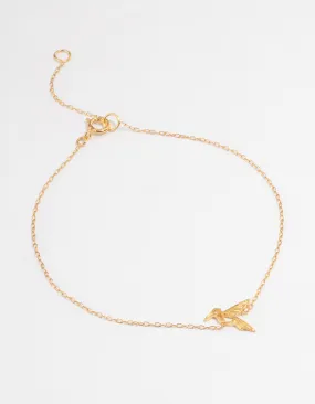 Gold Plated Sterling Silver Origami Bird Bracelet