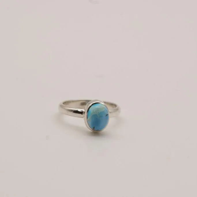 Golden Hill Turquoise Sterling Silver Ring- Size 6