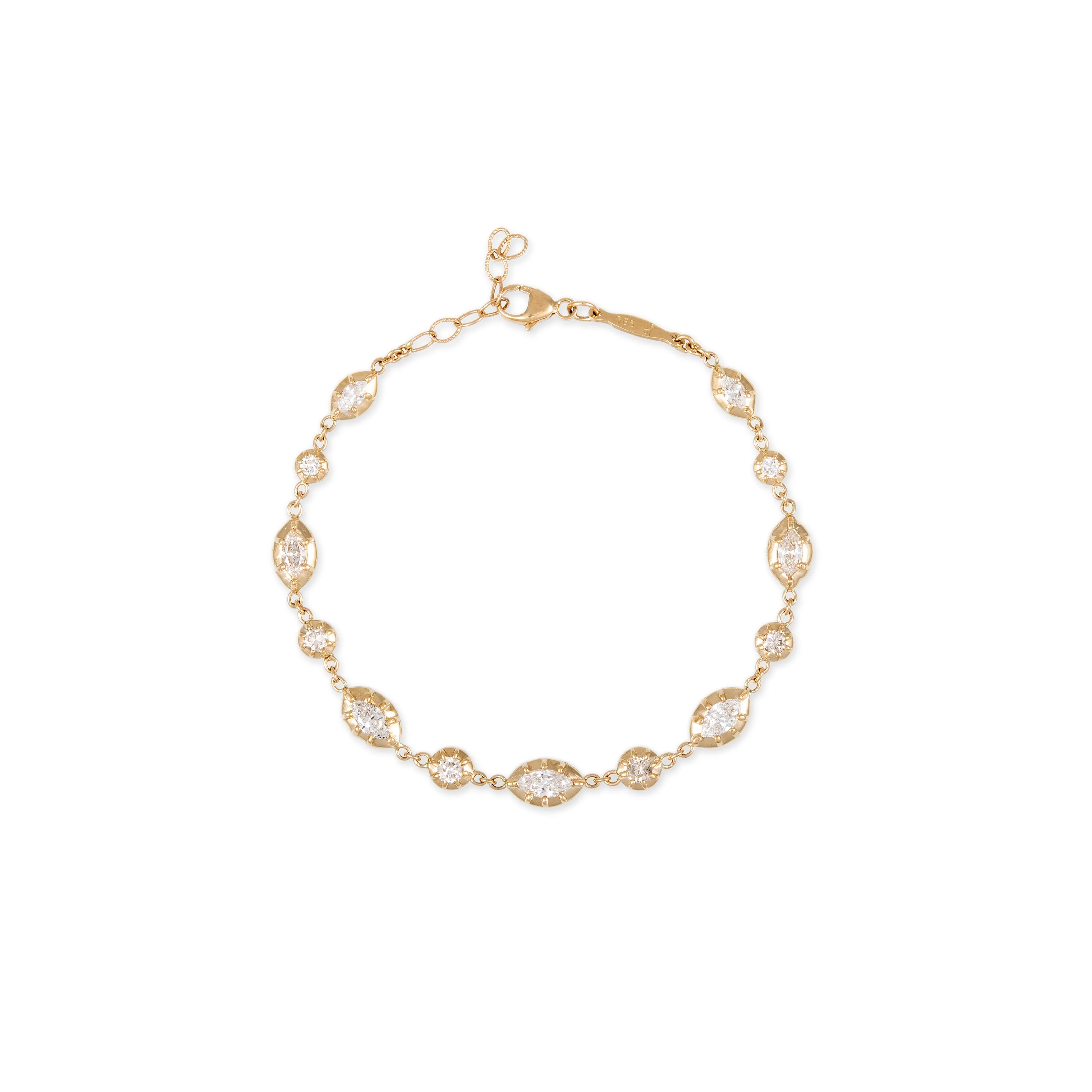 GRADUATED MARQUISE   ROUND SOPHIA DIAMOND BRACELET