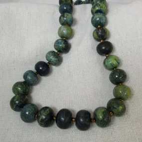 Green African Turquoise Bead Necklace