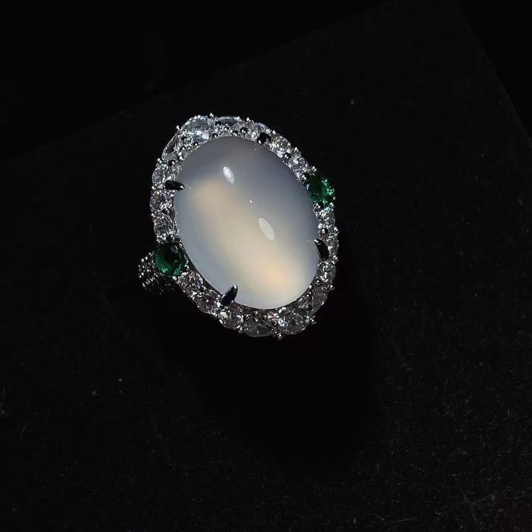 Green Agate Jade Women's Ring