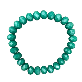 Green Jade Crystal Faceted Rondelle 8mm Bracelet