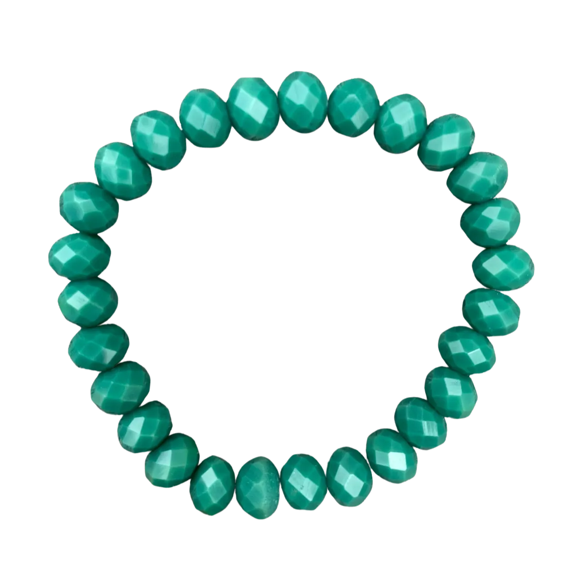 Green Jade Crystal Faceted Rondelle 8mm Bracelet