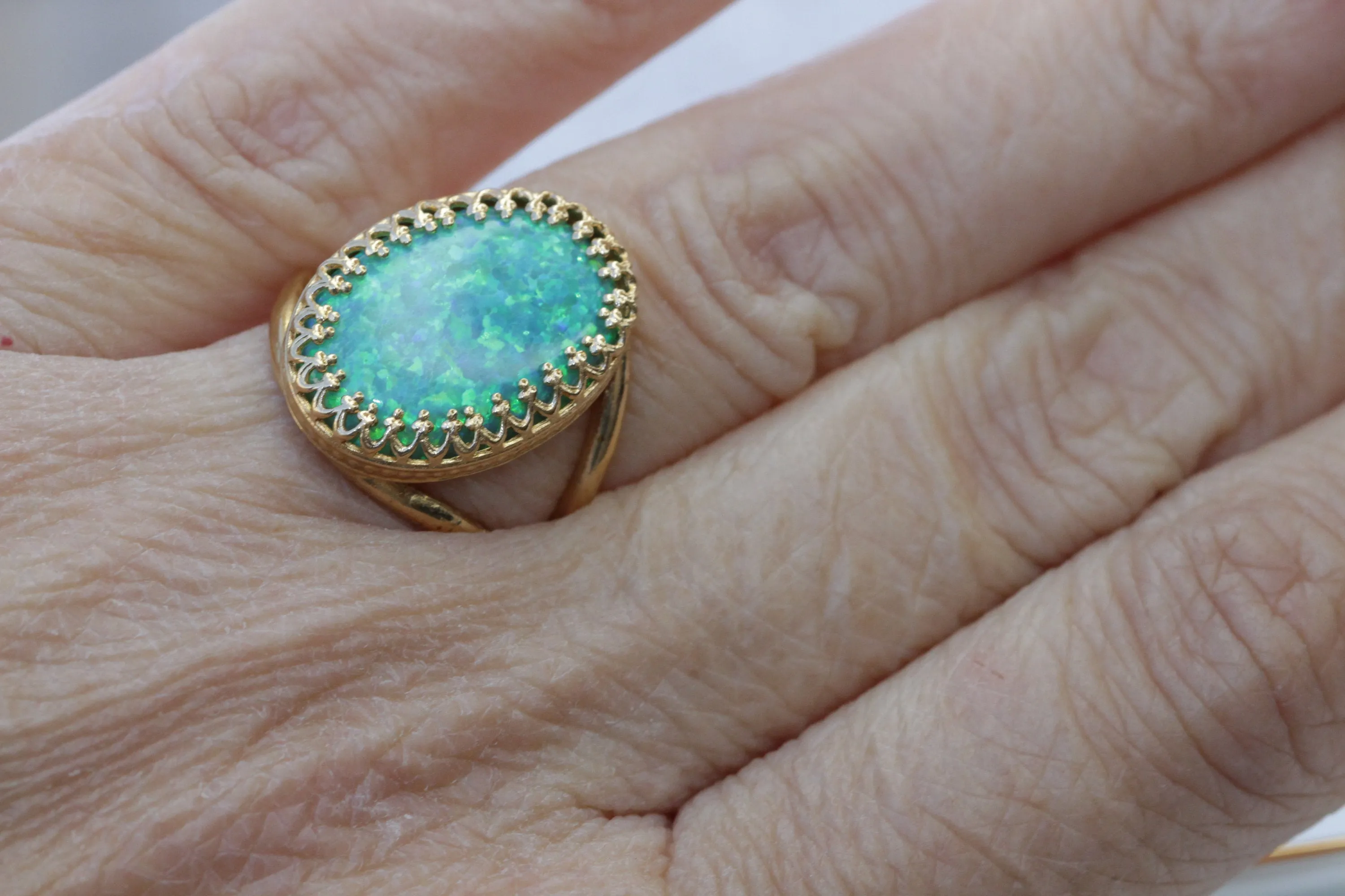 GREEN OPAL RING