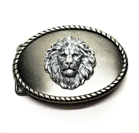 Handmade Oxidized Silver Brass Steampunk Lion Belt Buckle