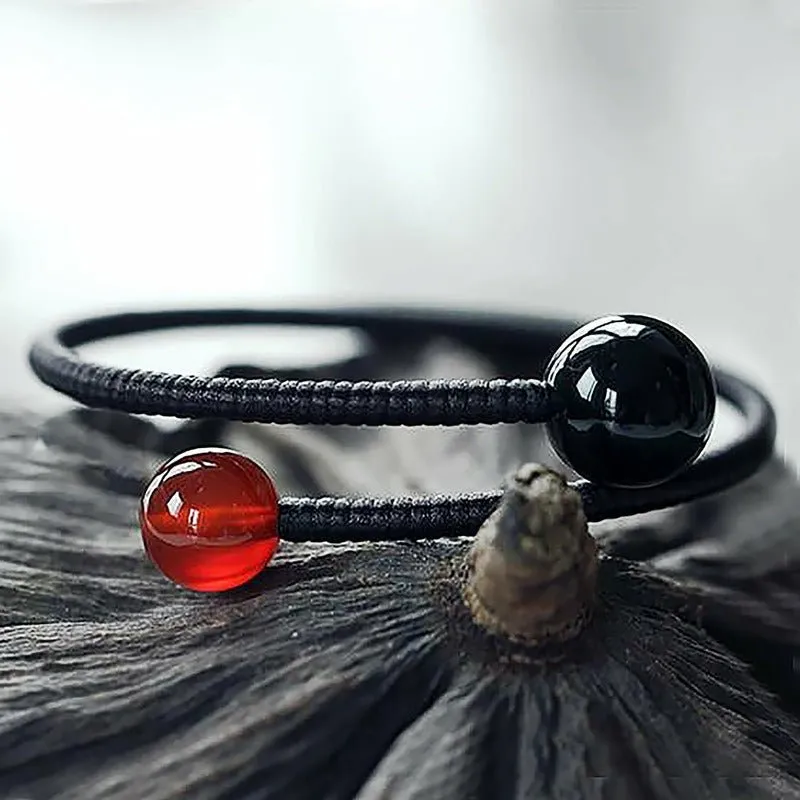 Handmade Red Agate & Black Onyx Meditation Bracelet