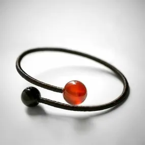 Handmade Red Agate & Black Onyx Meditation Bracelet