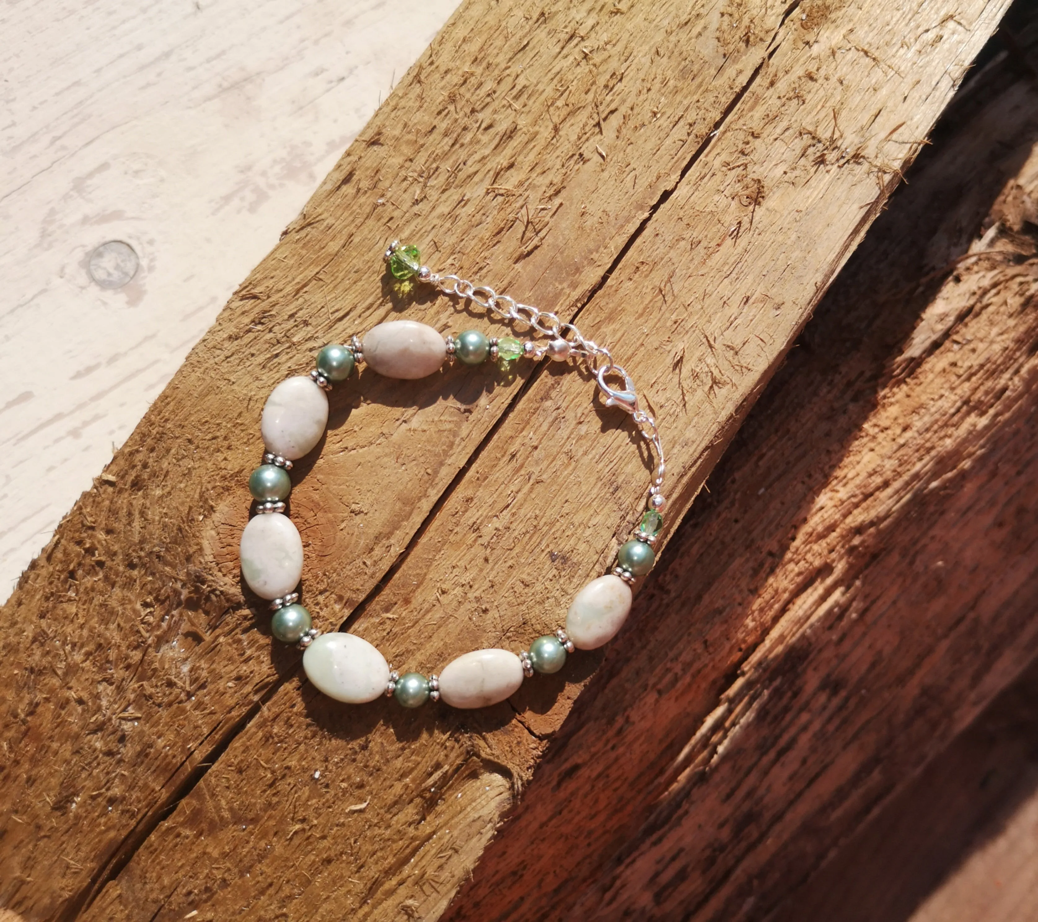 Harmony: Jadeite, Pearl & crystal bracelet, spirituality, & wellness