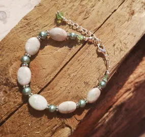 Harmony: Jadeite, Pearl & crystal bracelet, spirituality, & wellness