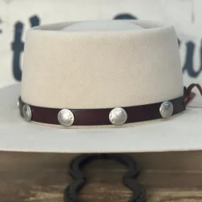 Hat Band | Brown Leather with Indian Head Concho