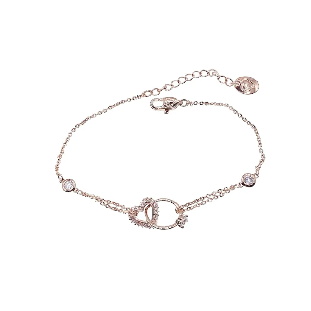 Heart & Ring Cubic Zirconia Bracelet