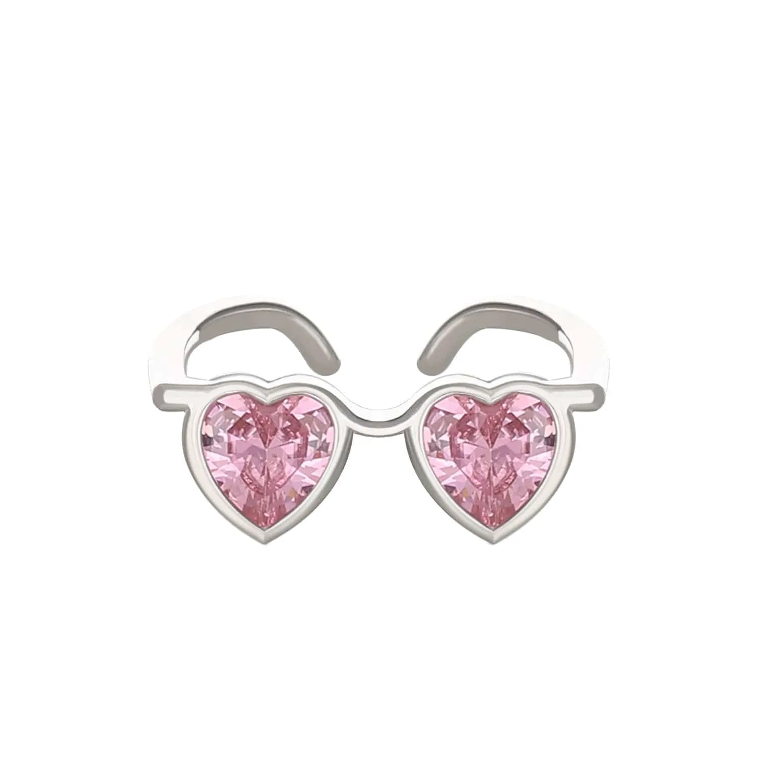 Heart Shape Sunglasses Crystal Love Ring