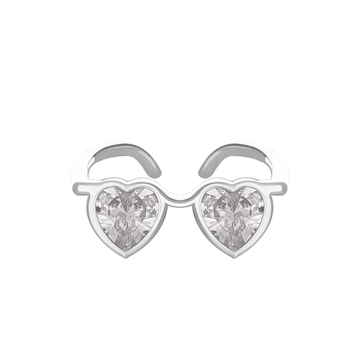 Heart Shape Sunglasses Crystal Love Ring