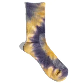 High Ankle Athletic Tie Dye Socks (Navy   Gold)