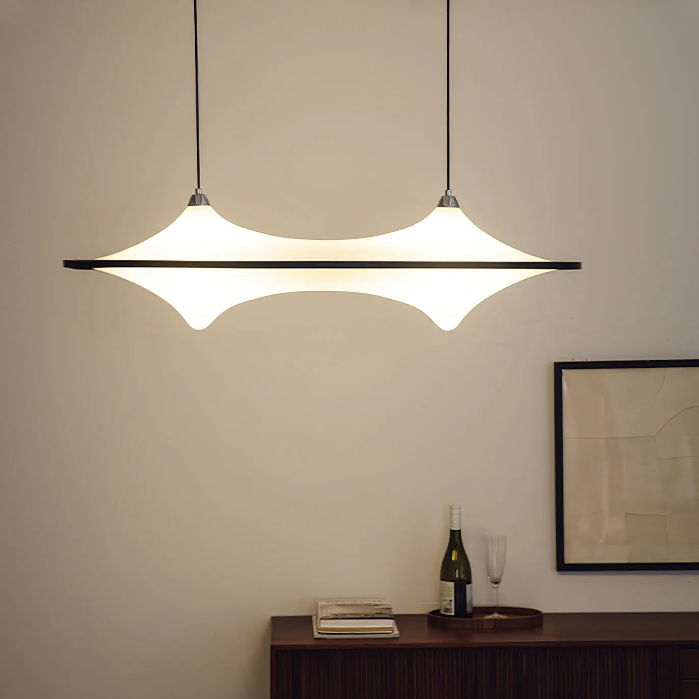 Horizontal Foggy Saucer Pendant Lamp