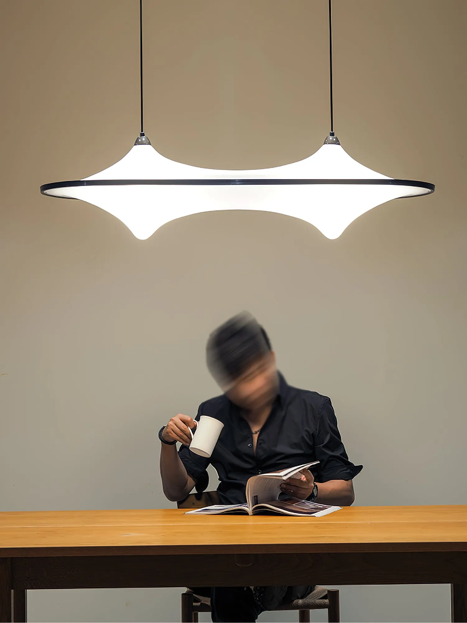 Horizontal Foggy Saucer Pendant Lamp