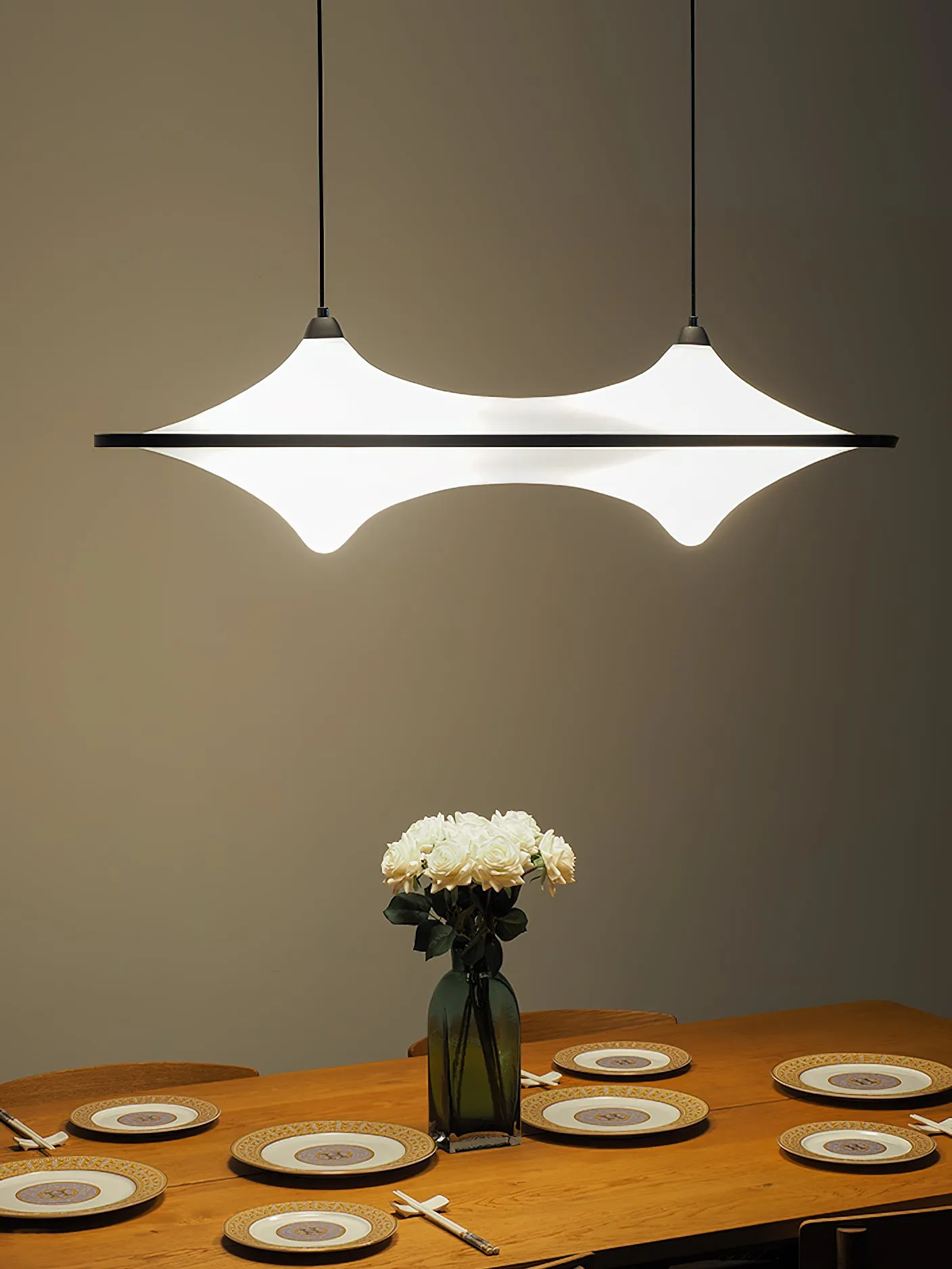 Horizontal Foggy Saucer Pendant Lamp