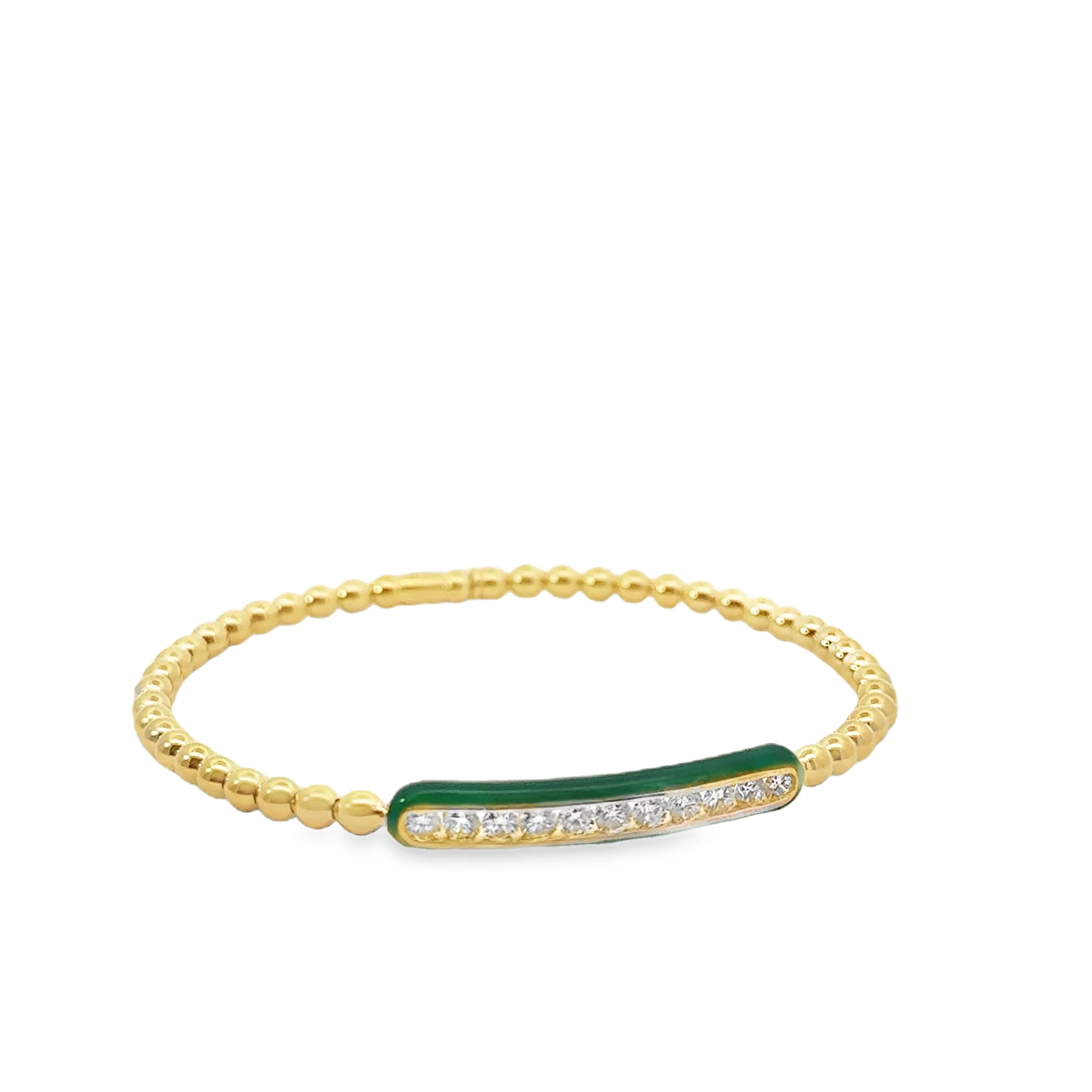 Hulchi Belluni Enamel Stretchy Diamond Bar Bracelet