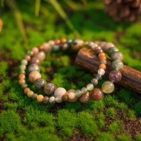 Indian Agate Beaded Crystal Bracelet