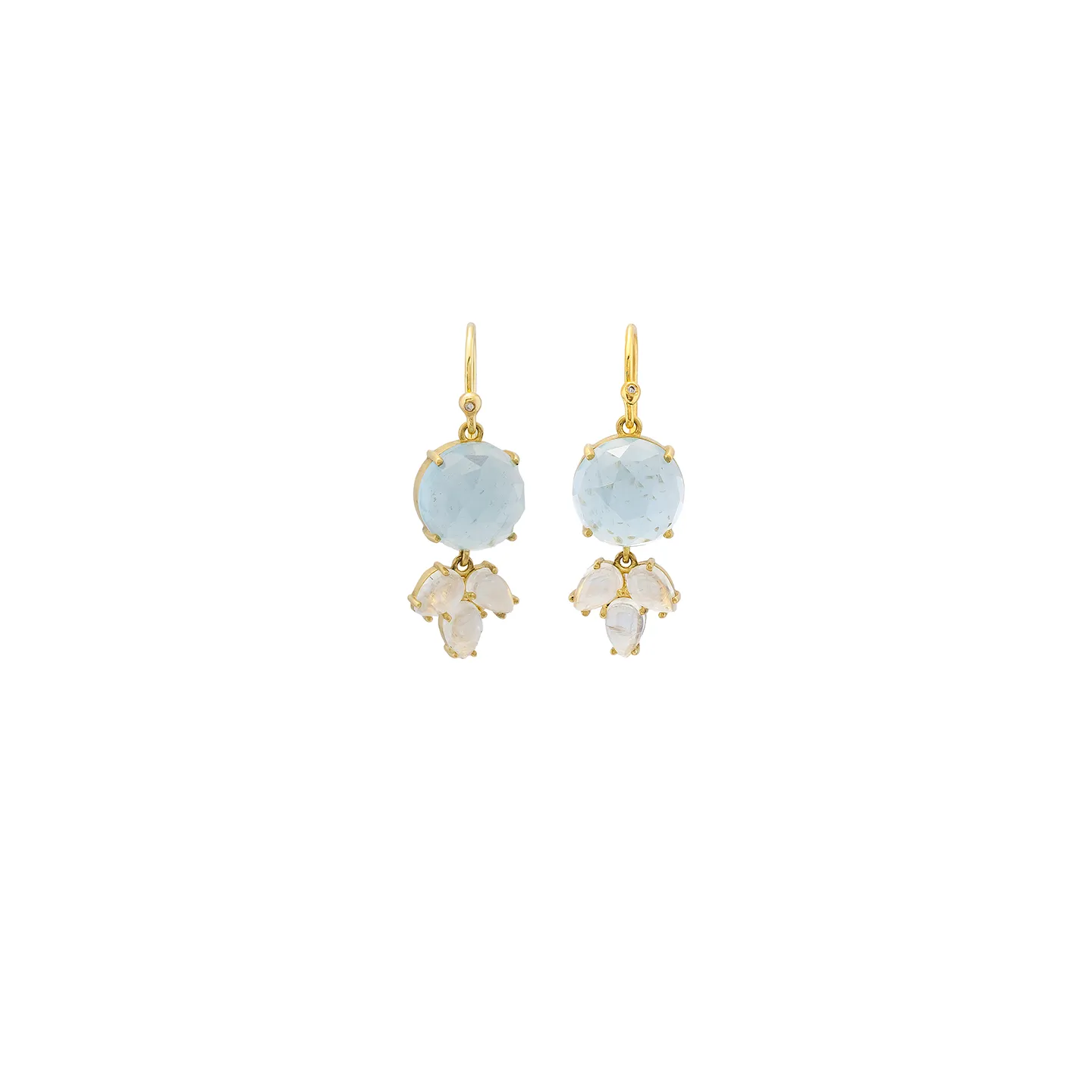 Irene Neuwirth 'Classic' Aquamarine and Rainbow Moonstone Earrings