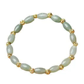 Jade Rice-Shaped Hand Chain Bracelet