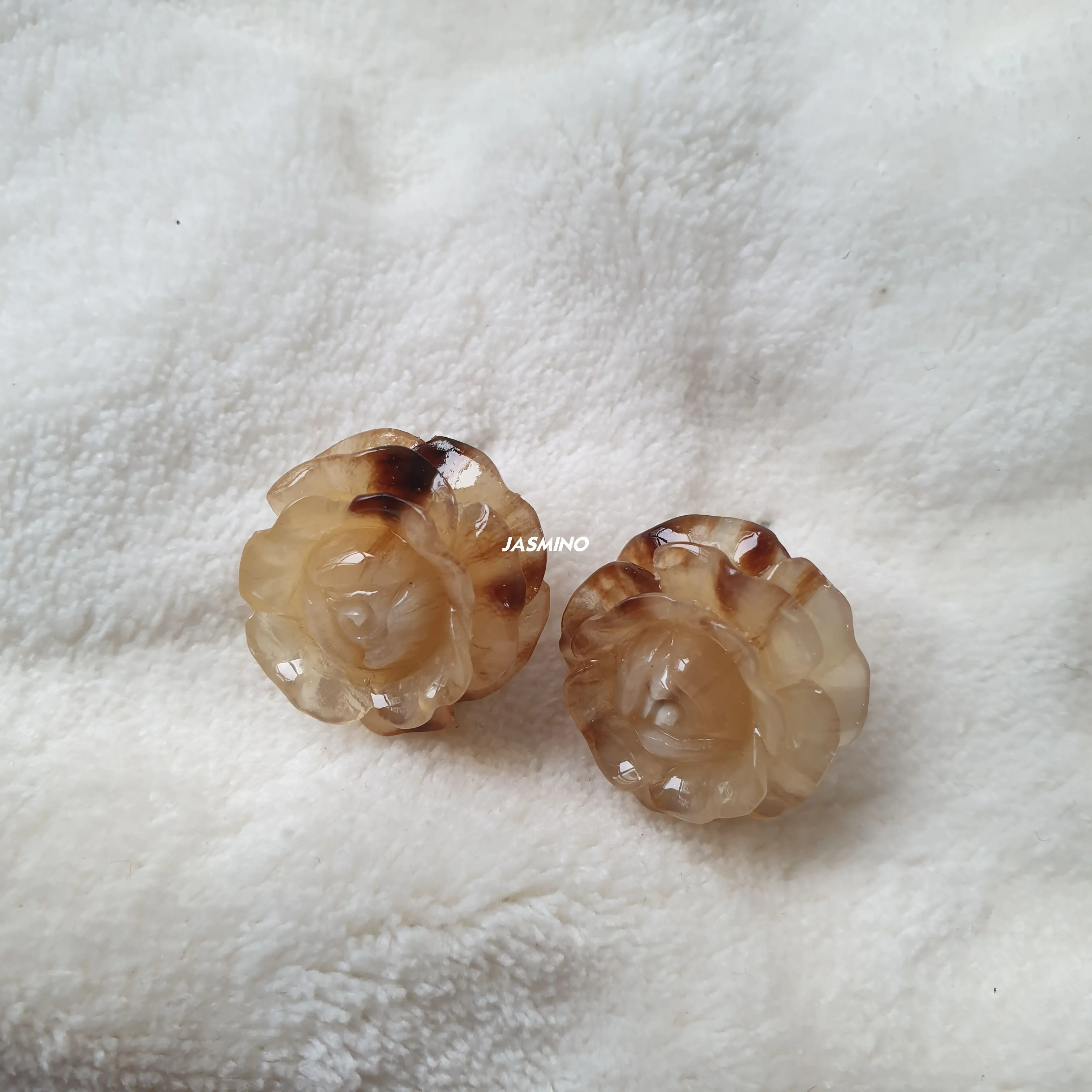 Jasmino Handmade Spring 2024 Rose Stud Earrings Made By Natural Buffalo Horn