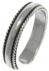 Jewelry Trends Sterling Silver Bead Edge Wedding Band Design Adjustable Toe Ring