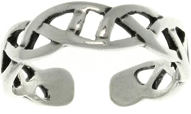 Jewelry Trends Sterling Silver Celtic Knot Design Adjustable Toe Ring