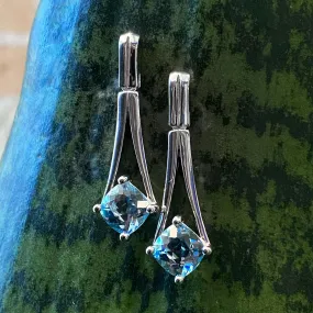 Jointed "V" Dangles with Blue Topaz