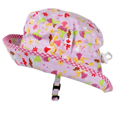 Kids Adjustable Sun Hat, in sizes infant to 8 years, fairies print