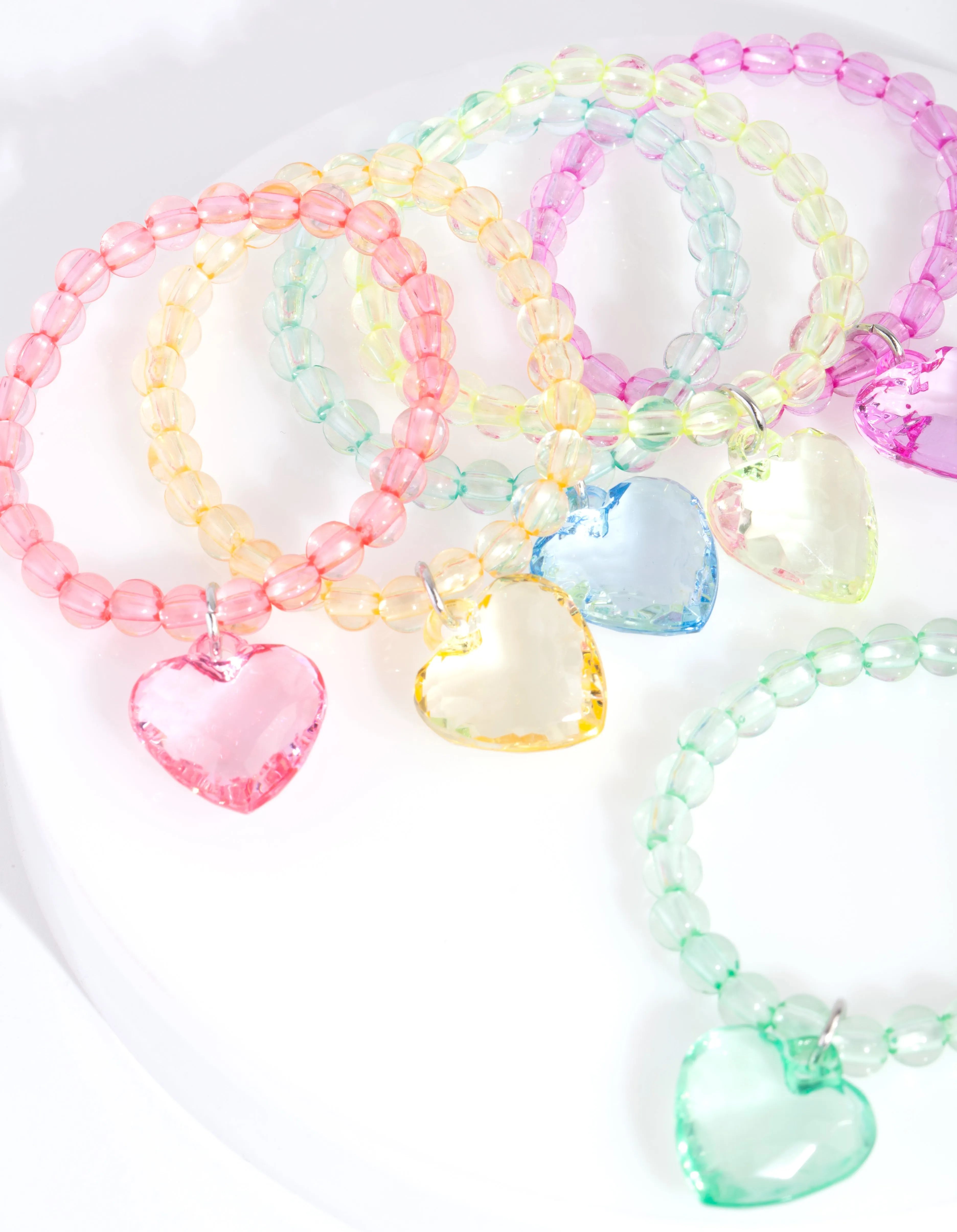 Kids Multicoloured Beaded Heart BF Bracelet Pack