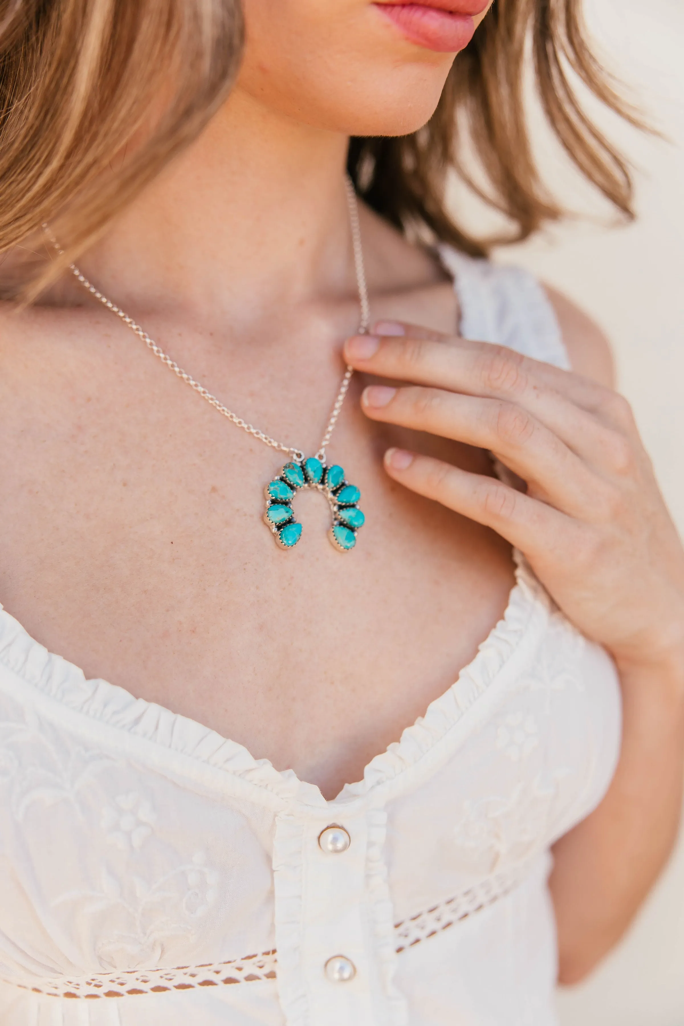 Kingman Turquoise Naja Necklace