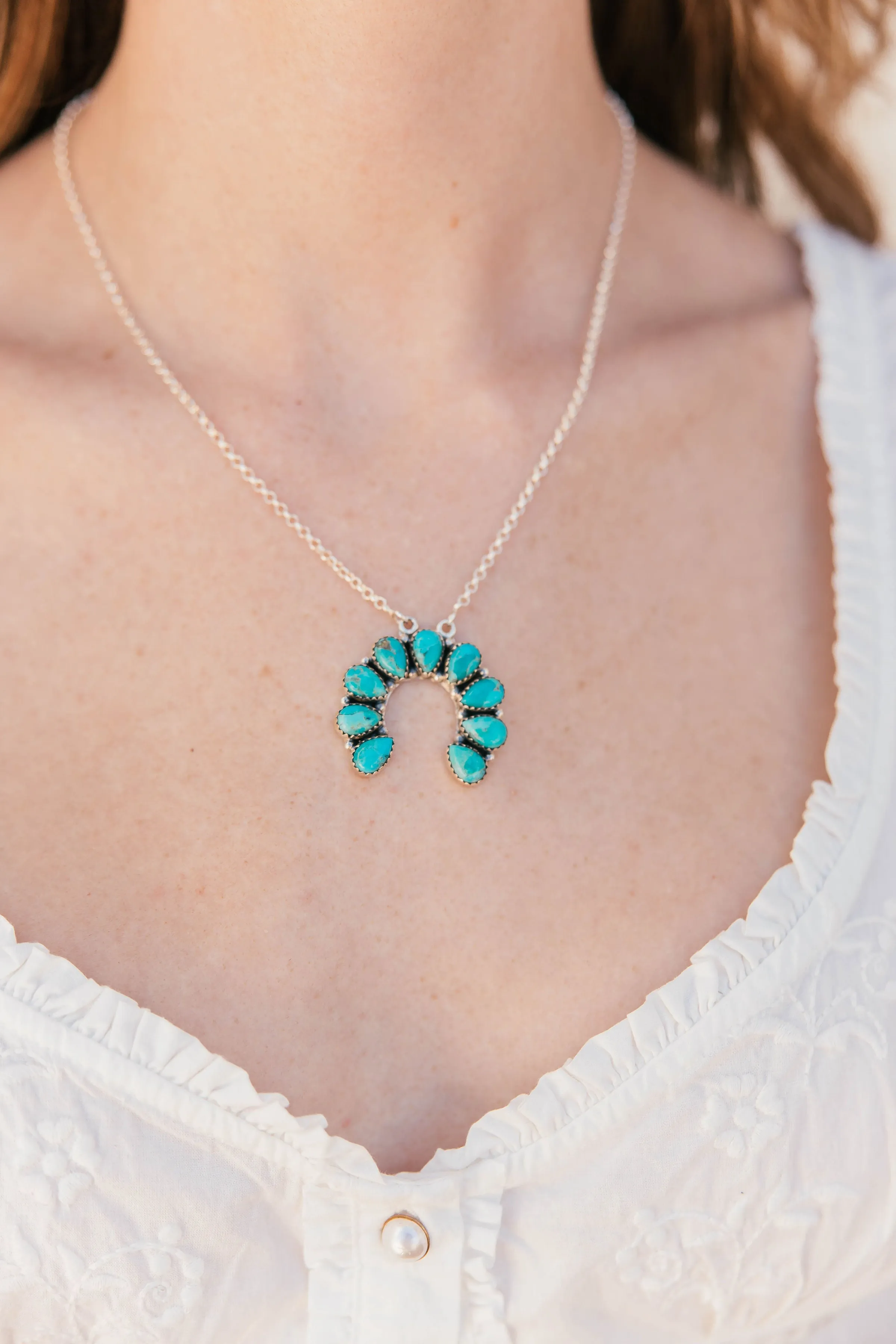 Kingman Turquoise Naja Necklace