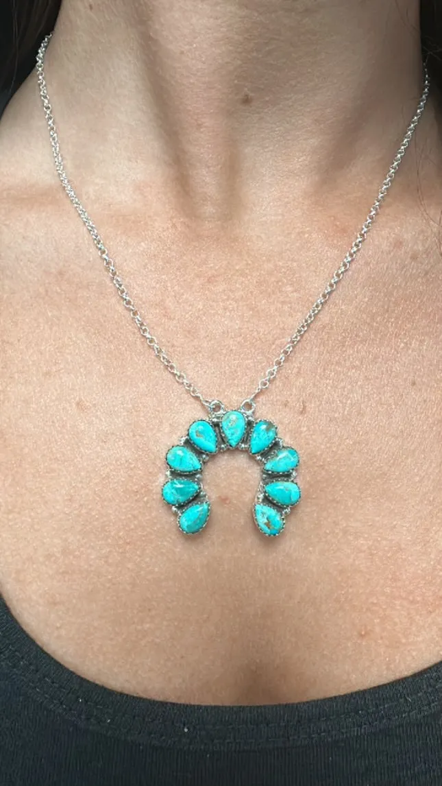 Kingman Turquoise Naja Necklace