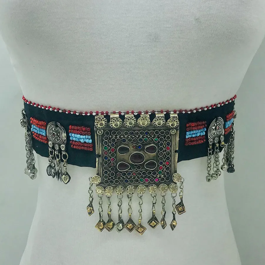 Kuchi Belly Belt With Big Pendant and Vintage Coins