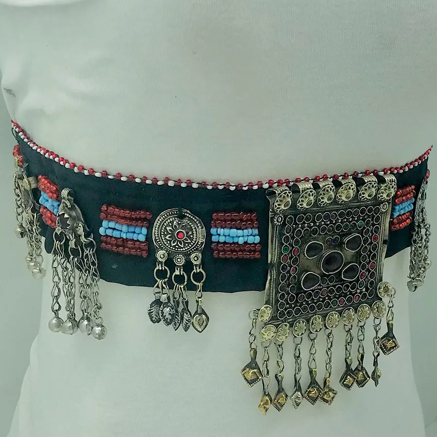 Kuchi Belly Belt With Big Pendant and Vintage Coins